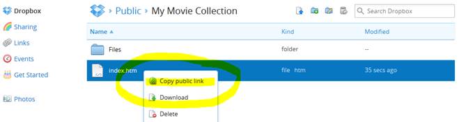 public dropbox links